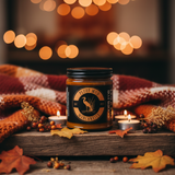 Pluff Mud Mercantile Vintage 9oz Amber Jar Candle | Black Lid