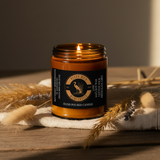 Pluff Mud Mercantile Vintage 9oz Amber Jar Candle | Black Lid