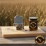 Pluff Mud Mercantile Vintage 9oz Amber Jar Candle | Black Lid